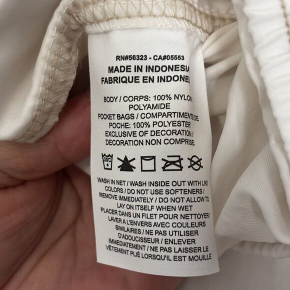 Nike Size Large Woven Utility Pants Beige/Cream Patchwork Elastic Waist - Picture 8 of 9